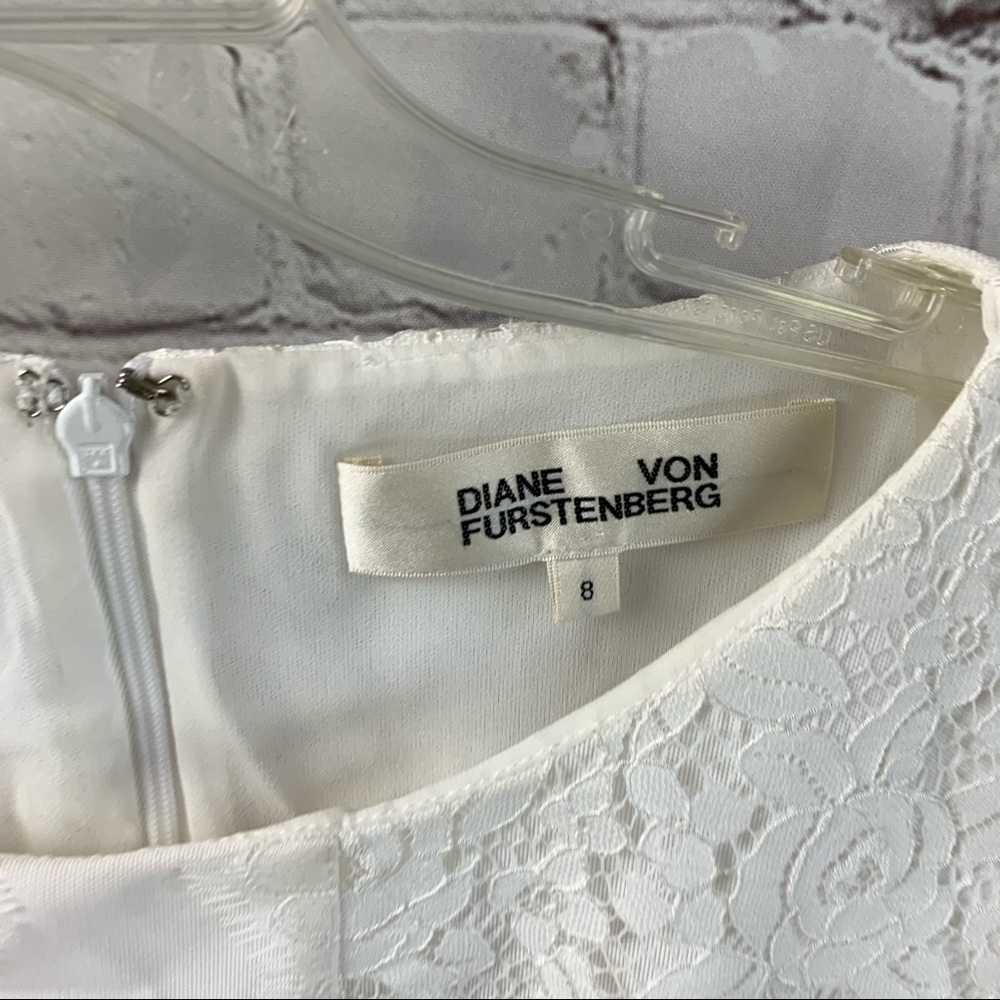 DVF Tuxedo Lace Black & White Wide Leg Jumpsuit - Picture 4 of 7